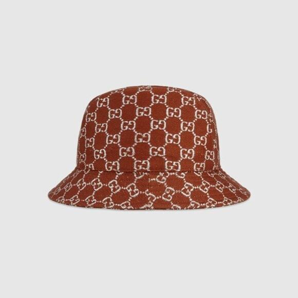Gucci Accessories - NWT Gucci GG Unisex Supreme lamé bucket hat in brown size S